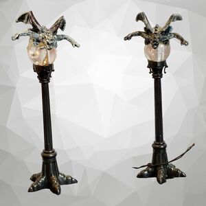 Lemax Gargoyle Spookytown Streetlamps Retired